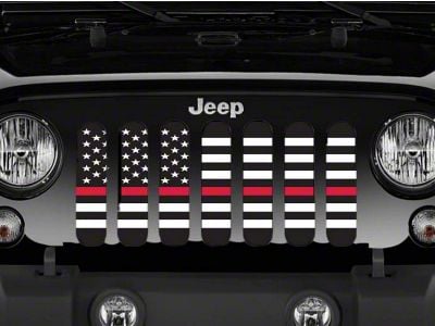 Grille Insert; American Black and White Back the Fire Department (20-24 Jeep Gladiator JT)