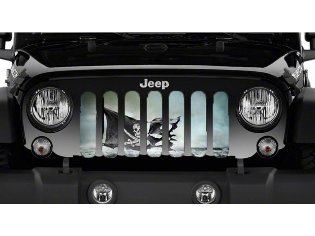 Grille Insert; Argh Black Pirate Flag (20-24 Jeep Gladiator JT)