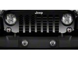 Grille Insert; Black on Black American Flag with High Gloss Black Stripes on a Matte Black Background (20-25 Jeep Gladiator JT)