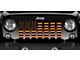 Grille Insert; Black and Orange American Flag (20-24 Jeep Gladiator JT)