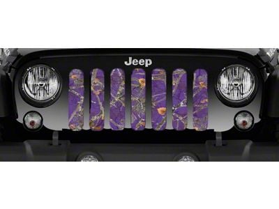 Grille Insert; Dirty Girl Plum Purple Woodland Camo (20-24 Jeep Gladiator JT)