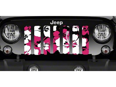 Grille Insert; Pink Hawaiin Hibiscus (20-24 Jeep Gladiator JT)