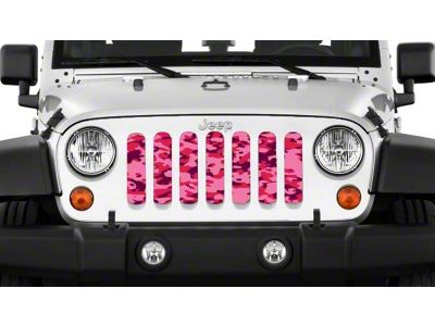 Grille Insert; Pink Out Camo (20-24 Jeep Gladiator JT)