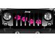 Grille Insert; Puppy Paw Prints Pink Diagonal (20-24 Jeep Gladiator JT)