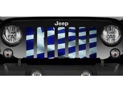 Grille Insert; Waving Greek Flag (20-24 Jeep Gladiator JT)