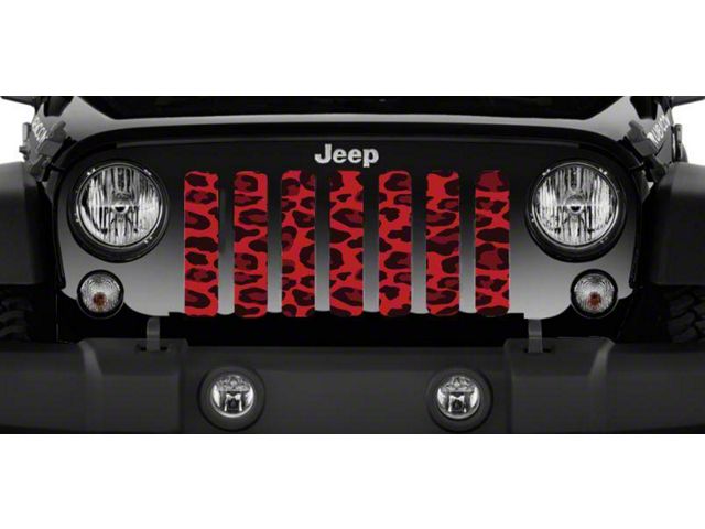 Grille Insert; Wild Red Leopard Print (20-24 Jeep Gladiator JT)