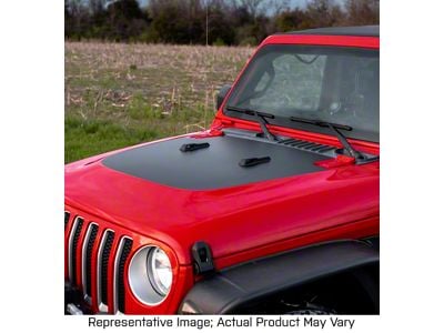 Hood Graphic; Black with Blue Outline (20-24 Jeep Gladiator JT, Excluding Rubicon)