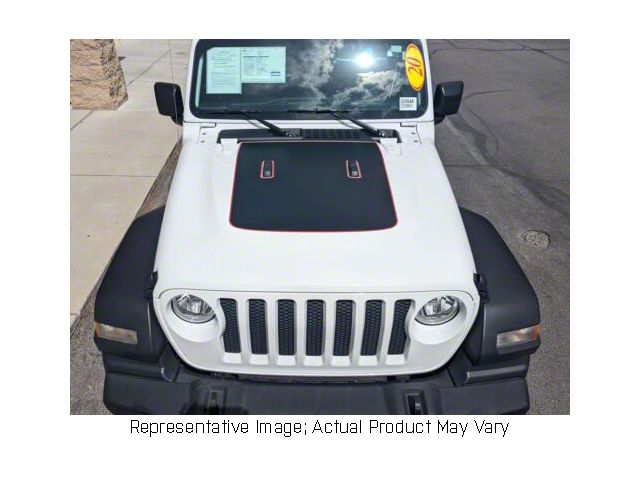 Hood Stripes; Carbon Fiber Black (20-24 Jeep Gladiator JT Launch Edition, Rubicon)