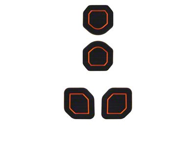 Interior Cup Holder Foam Inserts; Black/Orange (20-24 Jeep Gladiator JT)