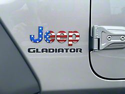 Jeep Fender Emblem Letter Overlays; American Flag (20-24 Jeep Gladiator JT)