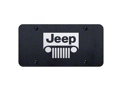 Jeep Grille License Plate; Rugged Black (Universal; Some Adaptation May Be Required)