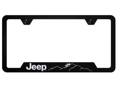 Jeep Mountain Laser Etched Cut-Out Frame (Universal; Some Adaptation May Be Required)