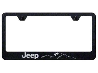 Jeep Mountain Stainless Steel License Plate Frame (Universal; Some Adaptation May Be Required)