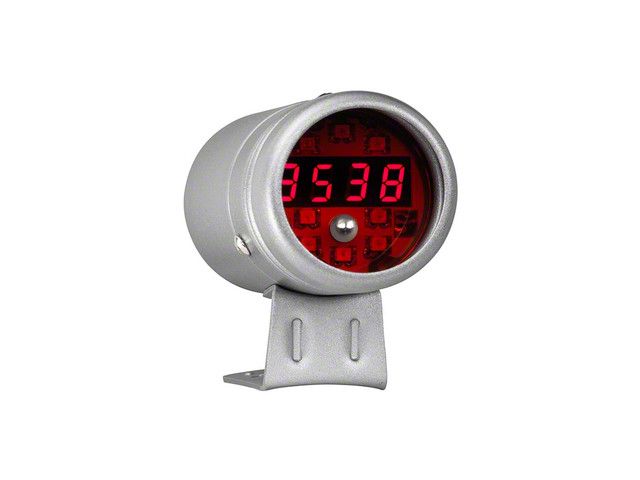 LED Digital Tachometer and Shift Light; Silver and Red (Universal; Some Adaptation May Be Required)