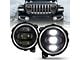 LED Projector Headlights; Black Housing; Clear Lens (20-22 Jeep Gladiator JT)