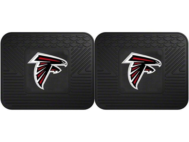 Molded Rear Floor Mats with Atlanta Falcons Logo (Universal; Some Adaptation May Be Required)