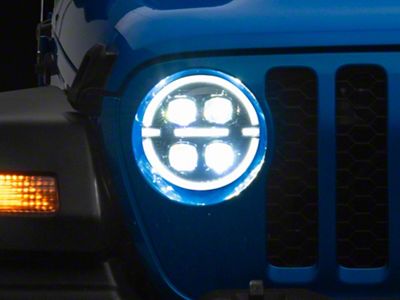 AlphaRex NOVA-Series LED Projector Headlights; Alpha Black Housing; Clear Lens (20-24 Jeep Gladiator JT)