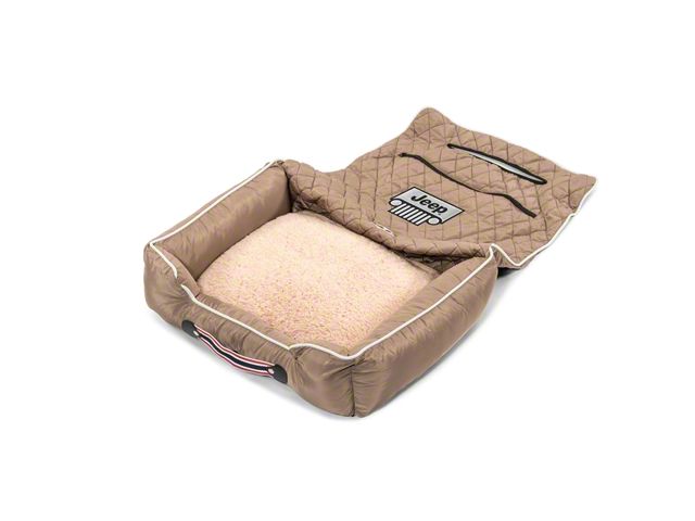 PetBed2Go Seat Cover with Jeep Grille; Tan (Universal; Some Adaptation May Be Required)