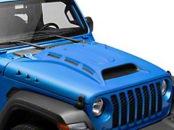 Piranha Series Hood with Functional Air Vents; Unpainted (20-25 Jeep Gladiator JT)