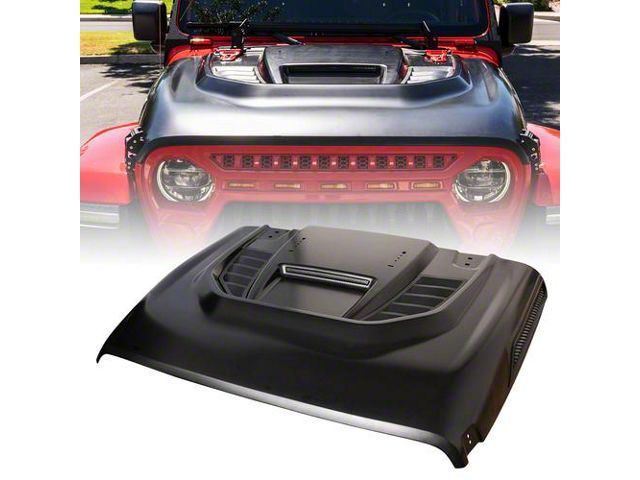 Red Rock Series Hood with Functional Air Vents; Unpainted (20-24 Jeep Gladiator JT)