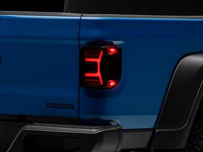 Renegade Series Sequential LED Tail Lights; Black Housing; Smoked Lens (20-24 Jeep Gladiator JT w/ Factory Halogen Tail Lights)