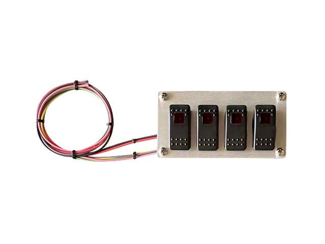 American Autowire Rocker Switch Panel; 4-Position (Universal; Some Adaptation May Be Required)