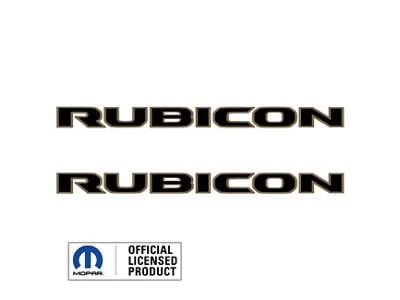 RUBICON Hood Decal; Black with 392 Gold Outline (20-25 Jeep Gladiator JT)