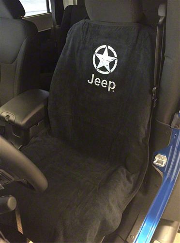 Jeep Gladiator Seat Cover with Jeep Star; Black (Universal; Some ...