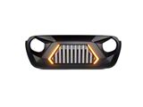 G2 Angry Series Grille with Turn Signals; Matte Black (20-25 Jeep Gladiator JT)