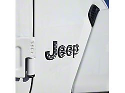 Side Fender American Flag Vinyl Overlays; Black and White (20-25 Jeep Gladiator JT)