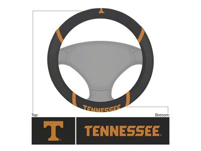 Steering Wheel Cover with University of Tennessee T Tennessee Logo; Black (Universal; Some Adaptation May Be Required)