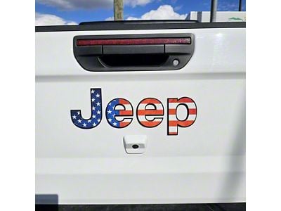 Tailgate American Flag Vinyl Overlays; Black and White (20-25 Jeep Gladiator JT)