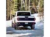 Topographic Map Tailgate Wrap Graphic; Black with Red Outline (20-24 Jeep Gladiator JT)