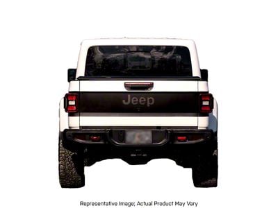 Tailgate Wrap Graphic; Matte Black with Blue Outline (20-24 Jeep Gladiator JT)