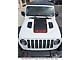 V2 Hood Stripe with 4x4 Logo; Carbon Fiber Black (20-25 Jeep Gladiator JT Launch Edition, Rubicon)