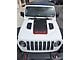 V2 Hood Stripe with 4x4 Logo; Matte Black with Red Pinstripe (20-25 Jeep Gladiator JT Launch Edition, Rubicon)