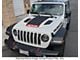 V3 Hood Stripe with 4x4 Logo; Matte Black (20-25 Jeep Gladiator JT Launch Edition, Rubicon)