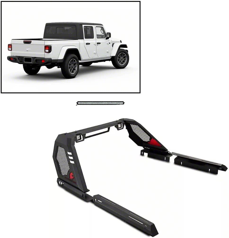 Jeep Gladiator Vigor Roll Bar With 40 Inch Led Light Bar And Cube Lights Black 20 25 Jeep 5595