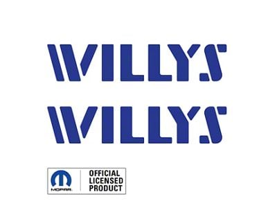 WILLYS Logo; Blue (20-25 Jeep Gladiator JT)