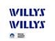 WILLYS Logo; Blue (20-25 Jeep Gladiator JT)