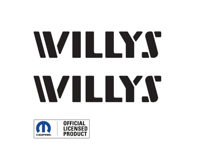 WILLYS Logo; Gloss Black (20-24 Jeep Gladiator JT)