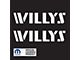 WILLYS Logo; Gloss White (20-25 Jeep Gladiator JT)