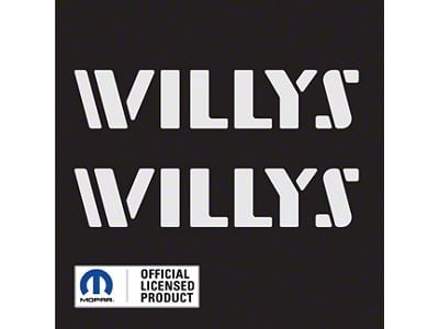 WILLYS Logo; Matte White (20-24 Jeep Gladiator JT)