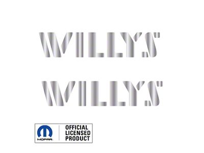 WILLYS Logo; Metallic Silver (20-24 Jeep Gladiator JT)