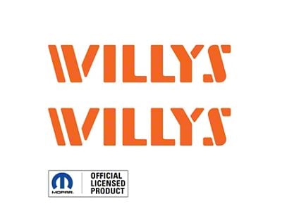 WILLYS Logo; Orange (20-25 Jeep Gladiator JT)