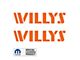 WILLYS Logo; Orange (20-25 Jeep Gladiator JT)