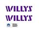 WILLYS Logo; Purple (20-25 Jeep Gladiator JT)