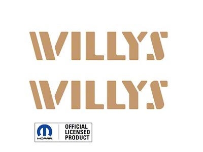 WILLYS Logo; Tan/Beige (20-24 Jeep Gladiator JT)