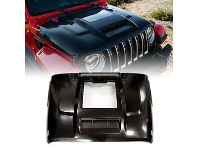 ZR1 Style Hood with Functional Heat Extractor; Unpainted (20-25 Jeep Gladiator JT, Excluding Mojave)