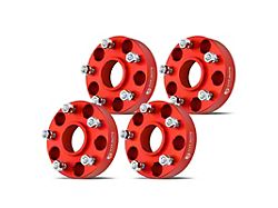 1.50-Inch 5-Lug Wheel Spacers; Red; Set of Four (99-10 Jeep Grand Cherokee WJ & WK)